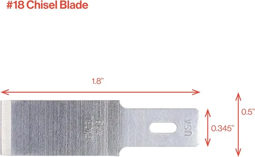 Miniatura 2 de Excel Blades Cuchillas de repuesto de cincel de madera #18, acero de alto carbono de 1/2 pulgada, paquete de 100 unidades para cuchillos