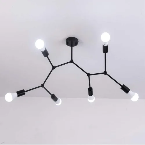 Miniatura 5 de Lámparas de techo de múltiples cabezales, lámpara LED retro con personalidad industrial, lamparas compatibles con sala de estar, lámpara de araña