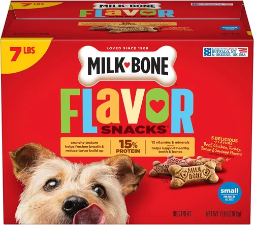 Miniatura 9 de Milk-Bone Mini's Flavor Snacks - Golosinas para perros, paquetes de recambio de 35 onzas (paquete de 2) textura crujiente que ayuda a reducir