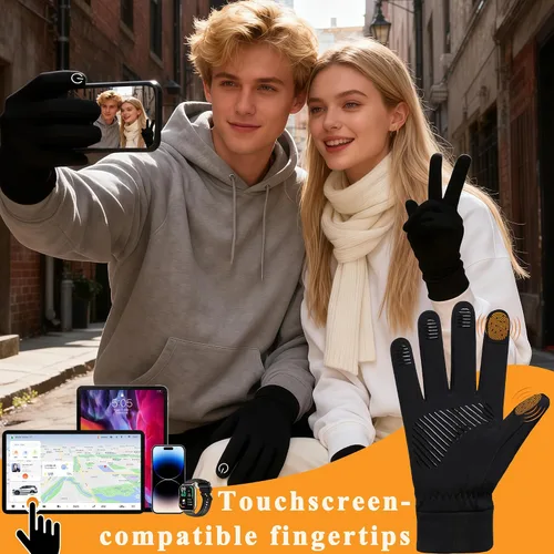 Miniatura 3 de Guantes de invierno de ciclismo para hombres y mujeres, impermeables, con compatibilidad térmica cálida y táctil, guantes de conducción para mujer