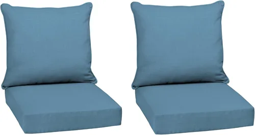 Miniatura 72 de Arden Outdoor Deep Seat Cushion Set, 24 x 24 pulgadas, Cojín para exteriores resistente al clima, a la lluvia y a la decoloración para silla, sofá