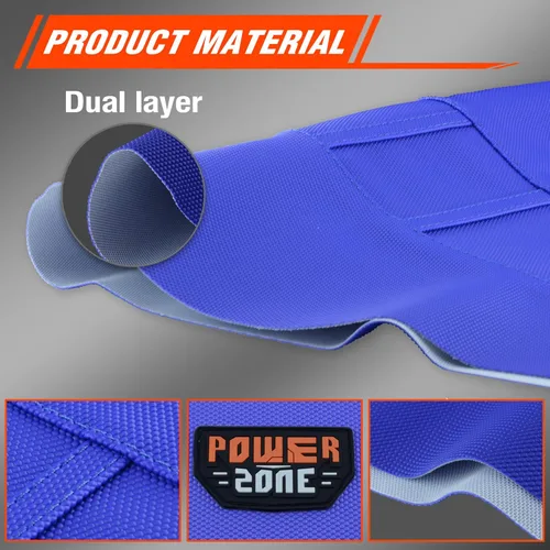 Miniatura 5 de Funda de asiento para moto fewfuss - Funda de asiento universal con raya blanca para moto de tierra - Fundas de asiento para moto de motorcross Azul