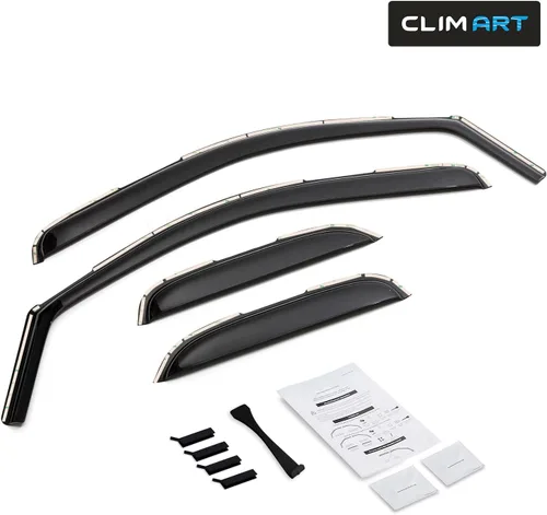 Miniatura 6 de CLIM ART Deflectores de lluvia increíblemente duraderos en el canal para Chevrolet (Chevy) Silverado/GMC Sierra 1500 2007-2013 de cabina extendida