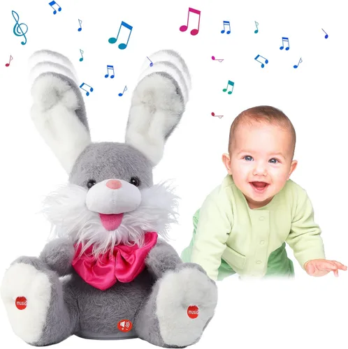 Miniatura 9 de MIAODAM Peek A Boo Bunny Animal de Peluche, Juguetes Musicales para Bebés para Niños, Canción Infantil y Canciones de Cuna Conejo de Pascua que
