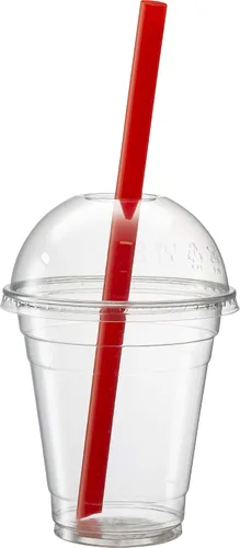 Miniatura 8 de [50 juegos de 12 onzas] Vasos de plástico transparente para mascotas con tapas de cúpula para café helado, bebidas frías, batidos, tazas
