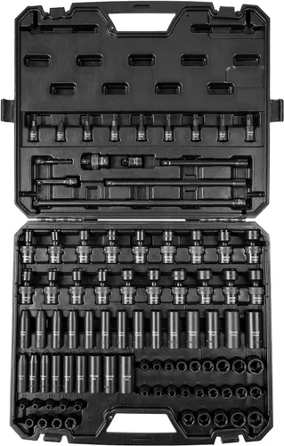 Miniatura 22 de Vevor - Juego de vasos de impacto de 1/2 pulgada, 43 piezas, juego de vasos de 1/2 pulgada, surtido de vasos estándar de alto torque con 4 barras