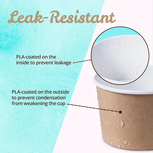 Miniatura 4 de MATICAN Vasos de papel para helado, 50 cuencos de postre desechables de 9 onzas para alimentos calientes o fríos, suministros de fiesta de 9 onzas