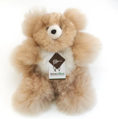 Miniatura 11 de Oso de Peluche de Alpaca Bebé Suave y Tierno - 9 pulgadas. Animal de Peluche de Alpaca Premium Hecho a Mano con Piel Auténtica de Alpaca. Lindo Oso