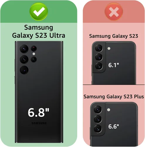 Miniatura 2 de XcaseBar Funda tipo cartera para Samsung Galaxy S23 Ultra con cremallera【Bloqueo RFID】 Soporte para tarjeta de crédito, libro de folio con tapa Rojo
