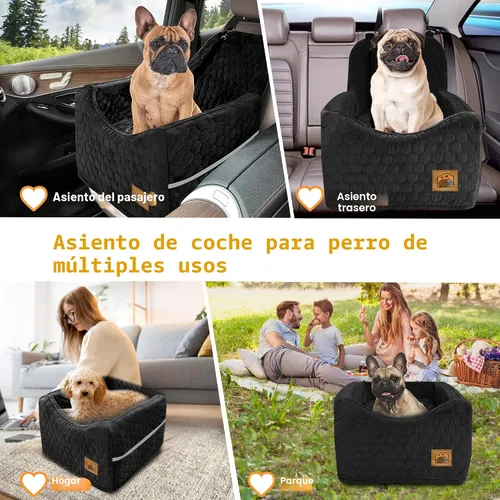Miniatura 6 de Asiento de automóvil para perros pequeños/medianos, asiento elevador de perro de espuma viscoelástica, seguridad de viaje con funda extraíble