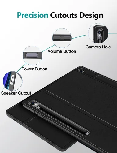 Miniatura 8 de Funda para teclado retroiluminada para Samsung Galaxy Tab S10 Lite/S10 FE/S9 FE 5G 10.9"/ Tab S9 11", teclado inalámbrico desmontable magnético de 7