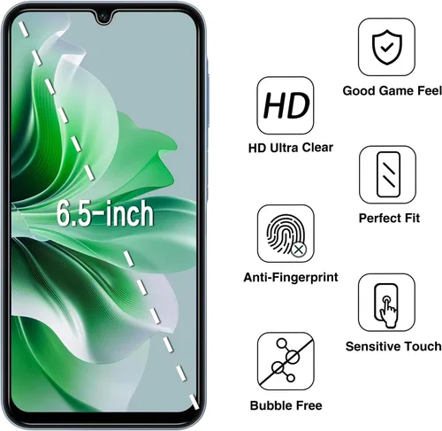 Miniatura 2 de (Paquete de 2 protectores de pantalla de privacidad para Samsung Galaxy A15 5G y Galaxy A15 de 6.5 pulgadas, vidrio templado antiespía, sin