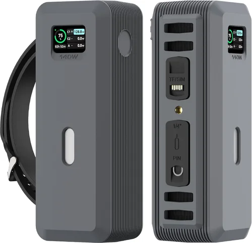 Funda de silicona para banco de energía Anker 737 (24,000 mAh, 3 puertos) con agujero de tuerca de 1/4 pulgadas, almacenamiento de tarjeta SD/SIM