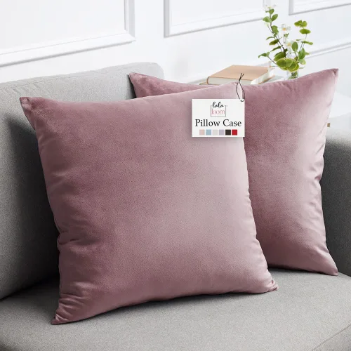 Miniatura 10 de lalaLOOM Juego de 2 fundas de almohada lujosas de terciopelo sedoso, 18 x 18 pulgadas, fundas de almohada decorativas más suaves, cremallera oculta