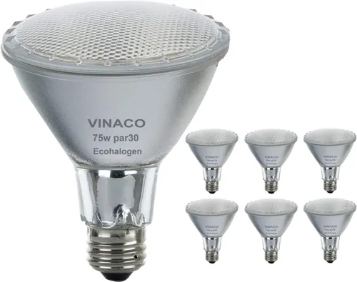 Miniatura 10 de Vinaco Luz de inundación PAR30 de 50 W, paquete de 6 unidades de alto brillo 650LM PAR30 halógeno de cuello largo regulable, inundación PAR30L de 50