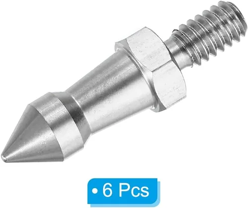 Miniatura 3 de PATIKIL Pico de trípode de rosca de 1/4 pulgadas, paquete de 6 trípode para cámara, tornillo de pico de acero inoxidable, adaptador de montaje