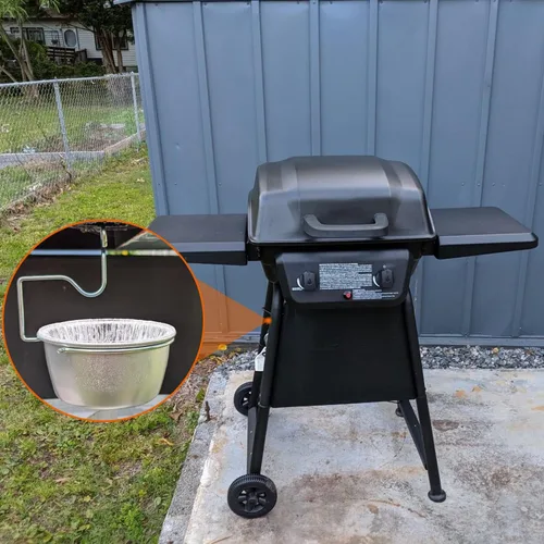 Miniatura 7 de Bandeja de grasa para parrilla con clip para Char-Broil y Kenmore Bandeja de grasa para parrilla al aire libre, recolector de grasa para parrillas