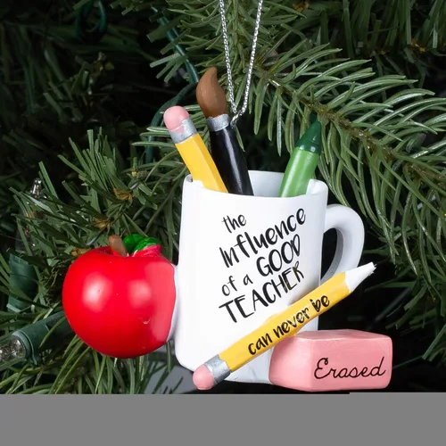 Miniatura 2 de Adorno novedoso con texto en inglés «The Influence of a Good Teacher» (resina de 3.5 pulgadas)
