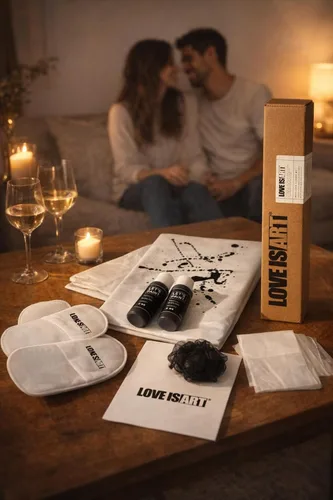 Miniatura 3 de Love is Art Kit de pintura para parejas, experiencia única de cita nocturna e idea romántica de aniversario, actividad creativa para parejas