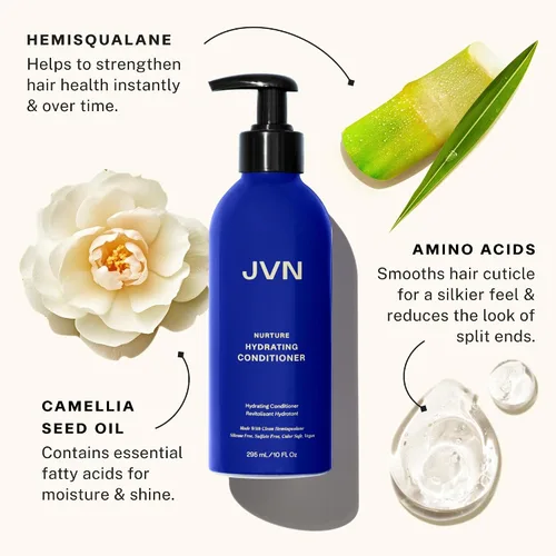 Miniatura 2 de JVN Nurture - Acondicionador hidratante, 10 onzas líquidas, desenreda y suaviza el cabello, acondicionador hidratante y nutritivo profundamente
