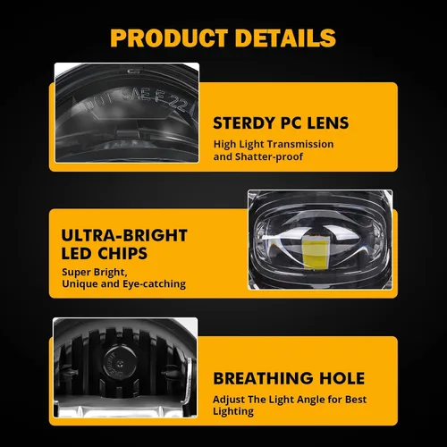 Miniatura 2 de Luces antiniebla LED Auxbeam aprobadas por DOT para parachoques para Chevy Tahoe y Suburban Z71 1500 2001-2006, Pontiac Grand Prix 1994-2003