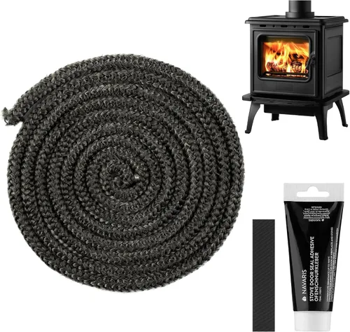 Navaris Sello de cuerda para quemador de troncos, cable de sellado de estufa, sellador de repuesto para ahumador, leña, 9.8 ft de largo (9 pies 10