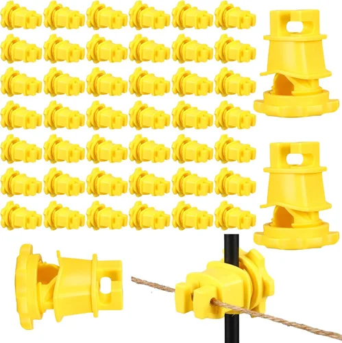 Frienda 50 aisladores eléctricos de alambre para cerca, tornillo redondo, aislador, sujeción de alambre, aislador, clips aislantes para granja,