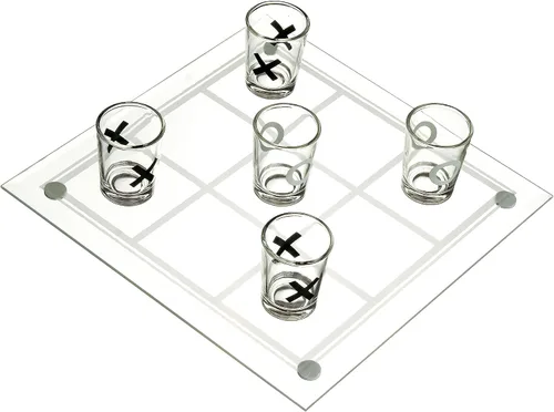 Miniatura 9 de Fairly Odd Novelties Shot Glass Tic Tac Toe Juego - Diseño elegante para beber divertido, perfecto para fiestas, parejas y estrategia, tablero