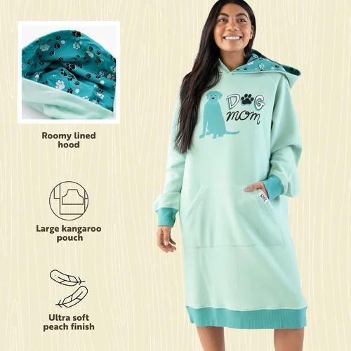 Miniatura 6 de Lazy One Sudadera con capucha de gran tamaño, ropa de dormir cómoda, vestido de suéter para mujer