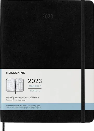 Miniatura 22 de Moleskine Agenda mensual clásica de 12 meses de 2023, tapa dura, grande (5 x 8.25 pulgadas), color negro