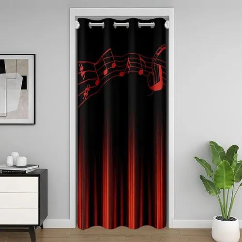 Miniatura 32 de Feelyou Cortina de puerta con ecuación matemática, privacidad, 1 panel, 34 x 80 pulgadas, espacio exterior, galaxia, 30% a 50% opaco, aislamiento