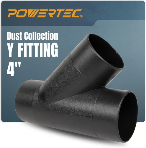 POWERTEC Conector de manguera de recolección de polvo de ajuste en Y de 4 pulgadas, 1 paquete (70106V)