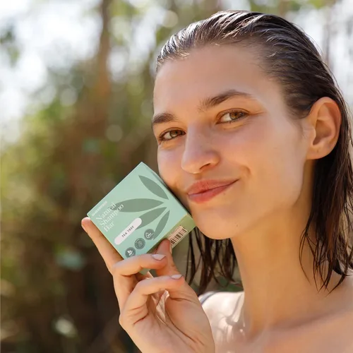Miniatura 2 de Seek Bamboo Tea Tree - Barra de champú natural para el cuidado del cabello graso y el cuero cabelludo, champú sólido sin sulfatos, cuidado