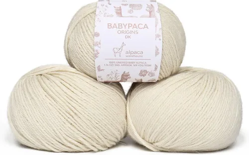 Miniatura 48 de 100% Hilo de Lana de Alpaca Bebé (Juego de 3 Madejas, 150 Gramos) Peso DK - Hecho en Perú - Celestialmente Suave y Perfecto para Tejer y Ganchillo