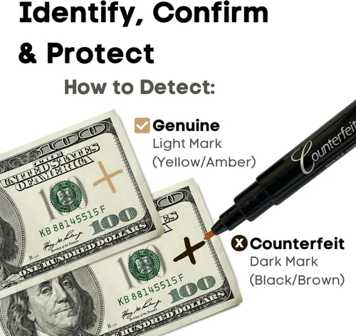 Miniatura 2 de Dri Mark CFD50PK - Marcador detector de billetes falsificados, fabricado en los Estados Unidos, 50