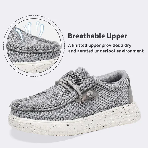 Miniatura 6 de Apakowa Mocasines para niños y niñas, zapatos casuales para caminar, cómodos y ligeros (niños pequeñosniños grandes)