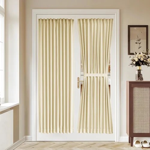Miniatura 84 de Vatge - Cortinas autoadhesivas para puerta francesa, tratamiento de ventana con filtro de luz sin varillas ni perforaciones para puertas de cristal