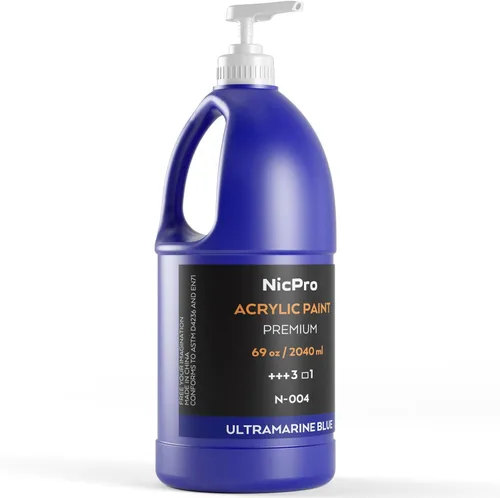 Miniatura 8 de Nicpro Juego de pintura acrílica blanca grande (69 onzas, 69.0 fl oz), suministros de pintura artística no tóxicos para múltiples superficies, Blanco