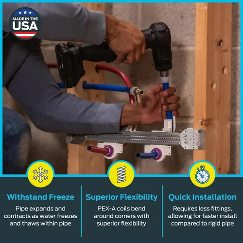 Miniatura 3 de SharkBite 3/4 pulgadas x 100 pies rojo PEX-A, fabricado en los Estados Unidos, tubo flexible de tubería de agua para fontanería, UA70R100