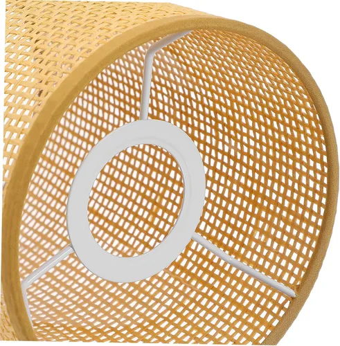 Miniatura 3 de Pantalla de lámpara tejida de ratán para lámparas de mesa, diseño de tambor rústico, cubierta de luz única para sala de estar, dormitorio