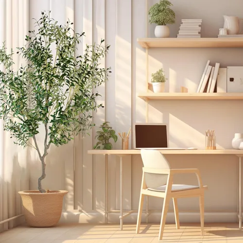 Miniatura 4 de AfanD Árbol artificial de olivo sintético de 8 pies (92 pulgadas, 3200 hojas) de alto, planta de olivo falso en maceta, árbol de seda artificial