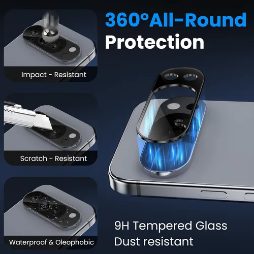 Miniatura 7 de Paquete de 2+2 para Google Pixel 10 Pro XL Protector de pantalla de privacidad y protector de lente de cámara, compatible con desbloqueo por huellas