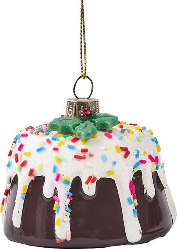 Miniatura 3 de Adornos de vidrio 3D para árbol de Navidad - Adornos de árbol de Navidad de pastel de chocolate para decoración de Navidad para decoración del hogar