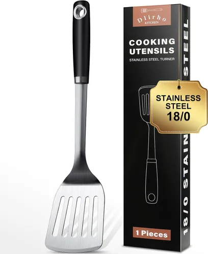 Miniatura 8 de Juego de espátulas de acero inoxidable, 1 espátula de metal resistente, utensilios de cocina de alta resistencia al calor, utensilios de cocina