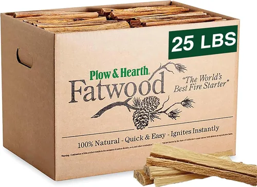 Miniatura 11 de Plow & Hearth Palitos Iniciadores de Fuego de Madera Grasa de 2 Libras, Yesca Orgánica, Madera Grasa de Fácil Encendido, Iniciadores de Fuego
