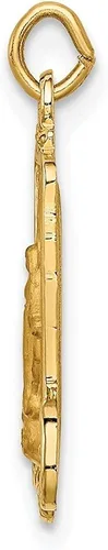 Miniatura 2 de Diamond2Deal Medalla milagrosa rectangular de satén de oro amarillo de 14 quilates para mujer L- 0817in ancho 0433in Metal