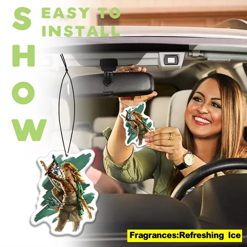 Miniatura 3 de Pounchi Tarjetas de ambientador de aire para automóvil (8 unidades de aroma refrescante a hielo), accesorios geniales para juegos