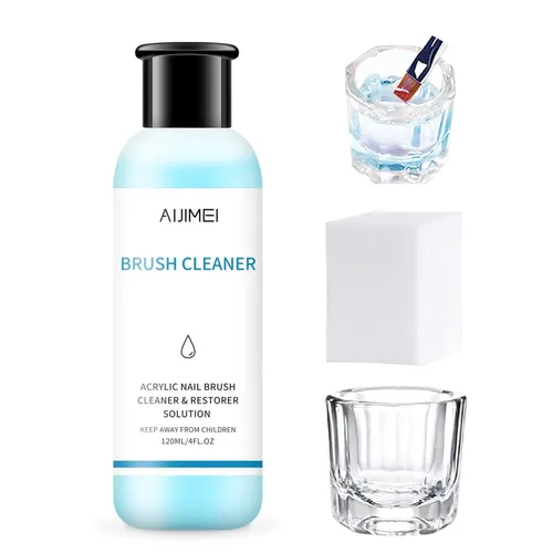 Miniatura 12 de Limpiador de pinceles de uñas de 4.1 fl oz, limpiador de uñas eficiente para uñas acrílicas, limpiador de pinceles profesional para acrílico limpiar