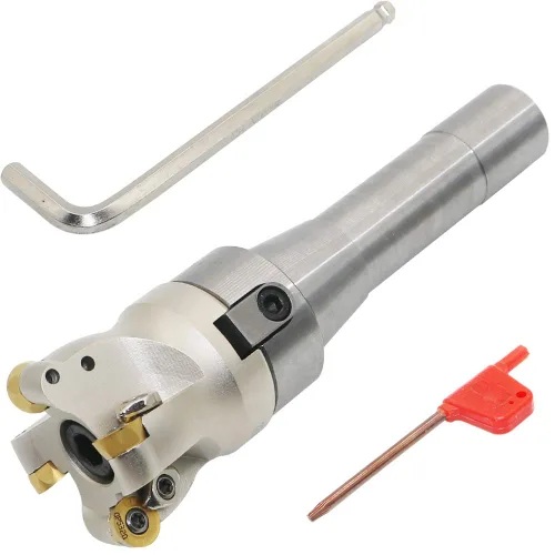 Miniatura 2 de Porta-fresa de molino de cara EMRW 6R 50-22+R8-FMB22-7/16+RPMT1204 Hoja de aleación dura+Llave de 8 mm+Llave T15, utilizado para el mecanizado