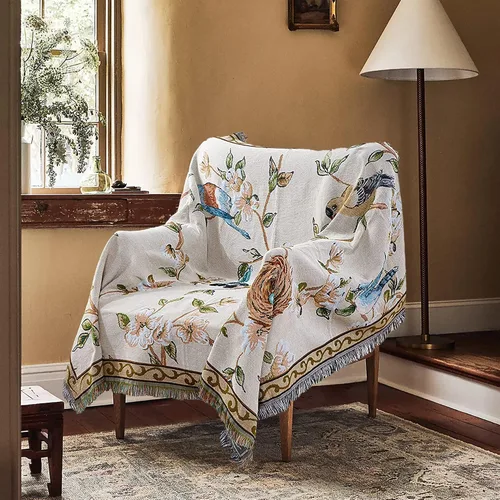 Mantas Boho Reversibles Mantas Tejidas Cubiertas Hippie para Sofá Cama Sillón Reclinable Sofá Tapiz Bohemio Protector de Muebles Colorido para
